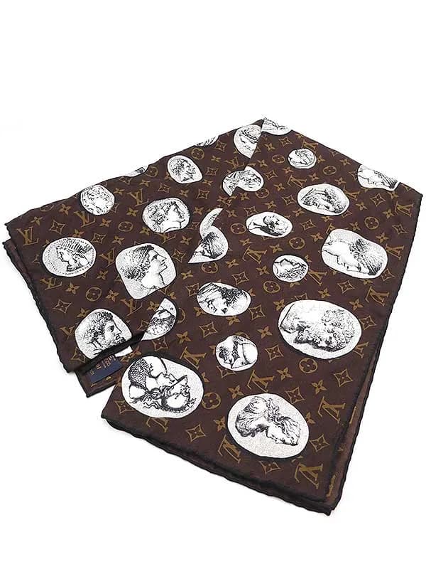 LOUIS VUITTON ルイヴィトン 21AW Fornasetti ショール カメオ モノグラムカシミヤシルク大判ストール