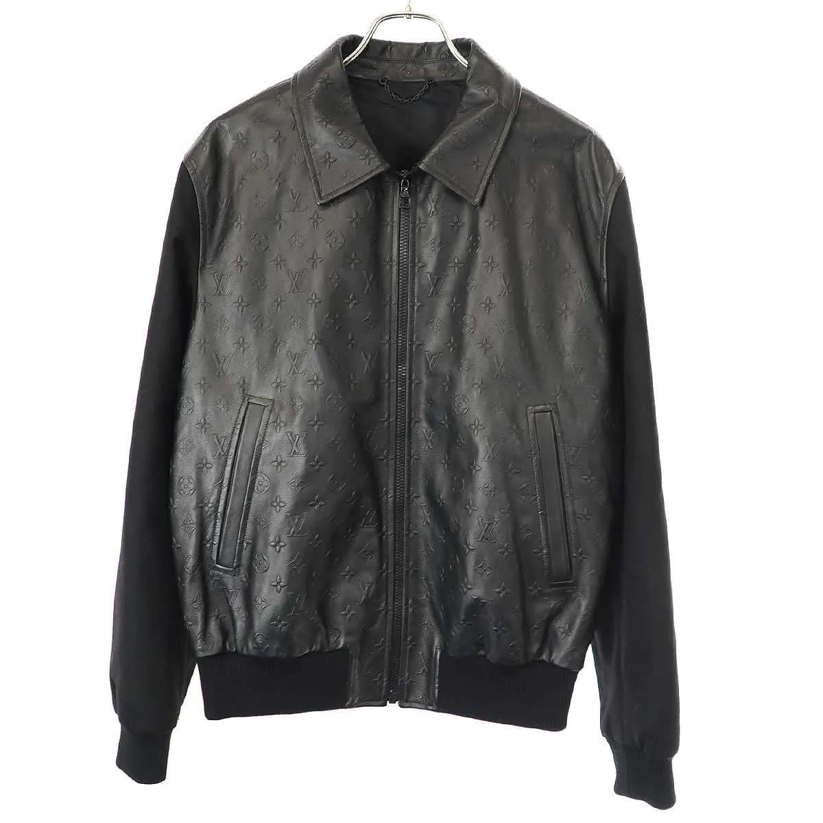 LOUIS VUITTON ルイヴィトン 22SS Monogram Leather Switching Blouson Jacket モノグラムエンボスレザージャケット ZDA HML40E