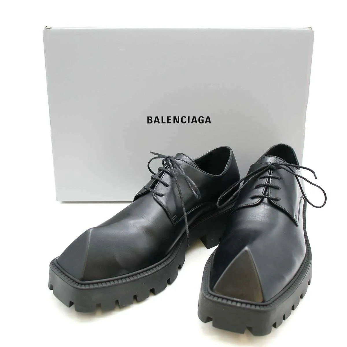 BALENCIAGA バレンシアガ Rhino スムースカーフスキン ダービーシューズ