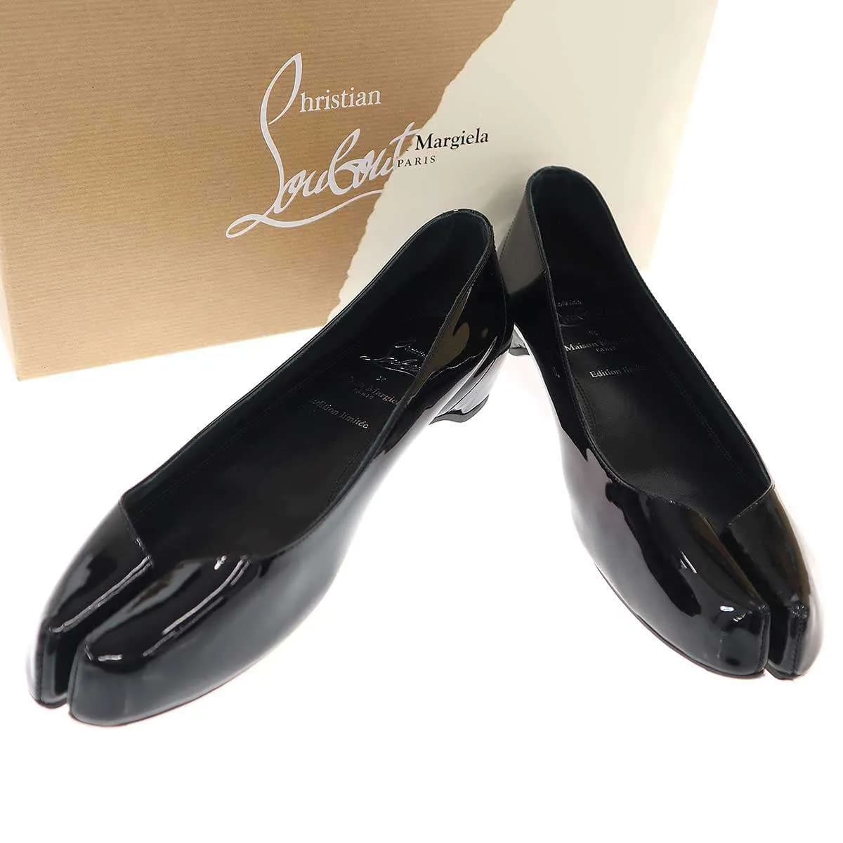 Maison Margiela メゾン マルジェラ×クリスチャンルブタン MARLOUGIELA FLAT TABI 足袋 パテントフラットバレエシューズ S39WZ0109