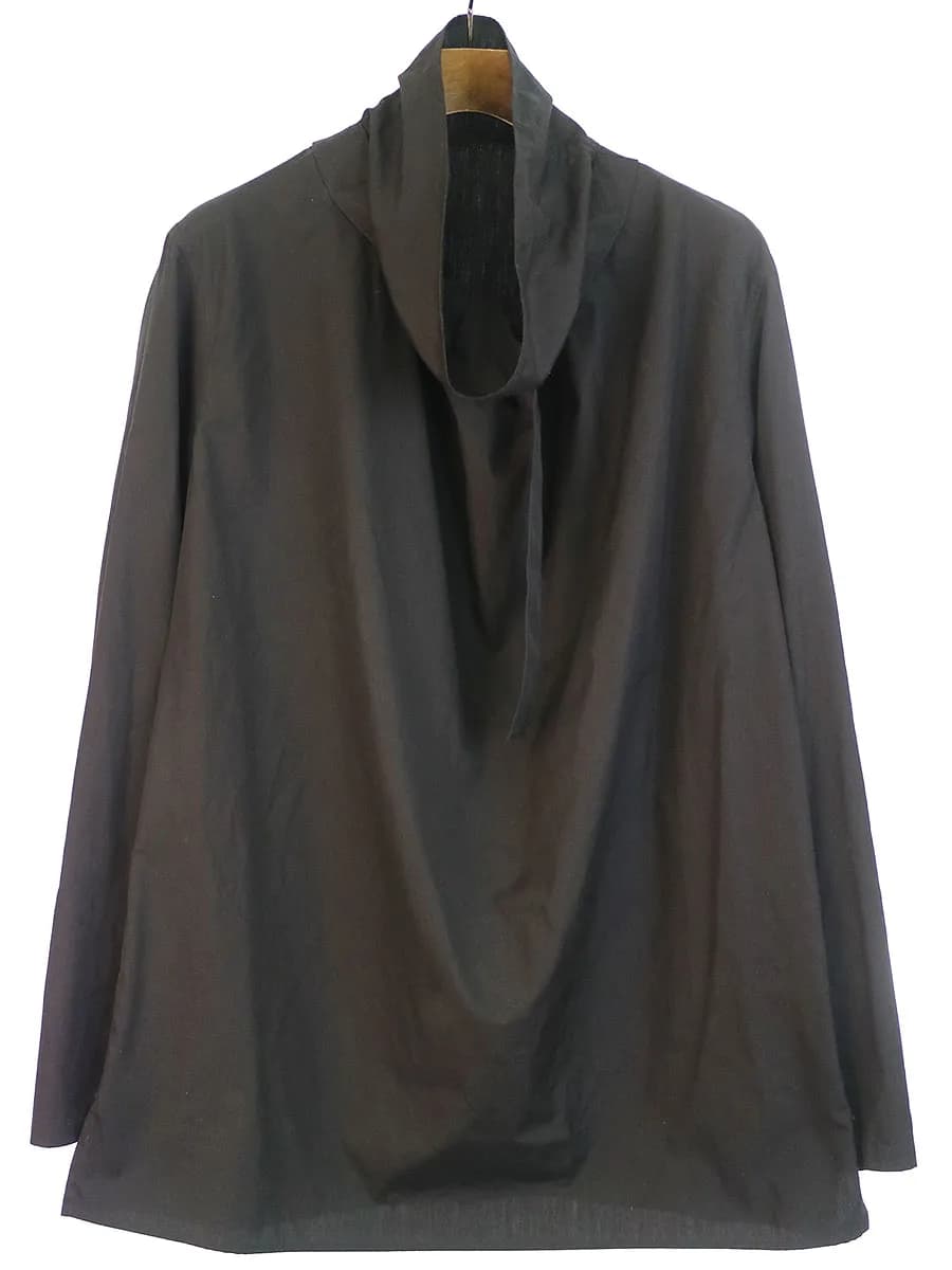 Yohji Yamamoto ヨウジヤマモトプールオム 18SS ベルトデザインハイネックプルオーバー長袖シャツ