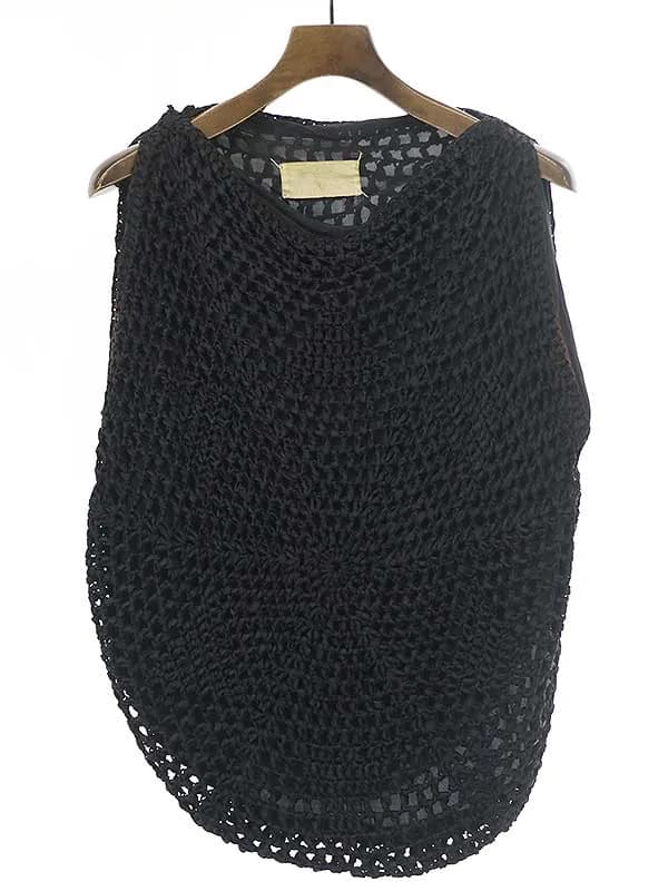 Maison Margiela メゾン マルタン マルジェラ 2002SS 初期 Circle Knit Top 編み込みサークルニットトップス ブラック