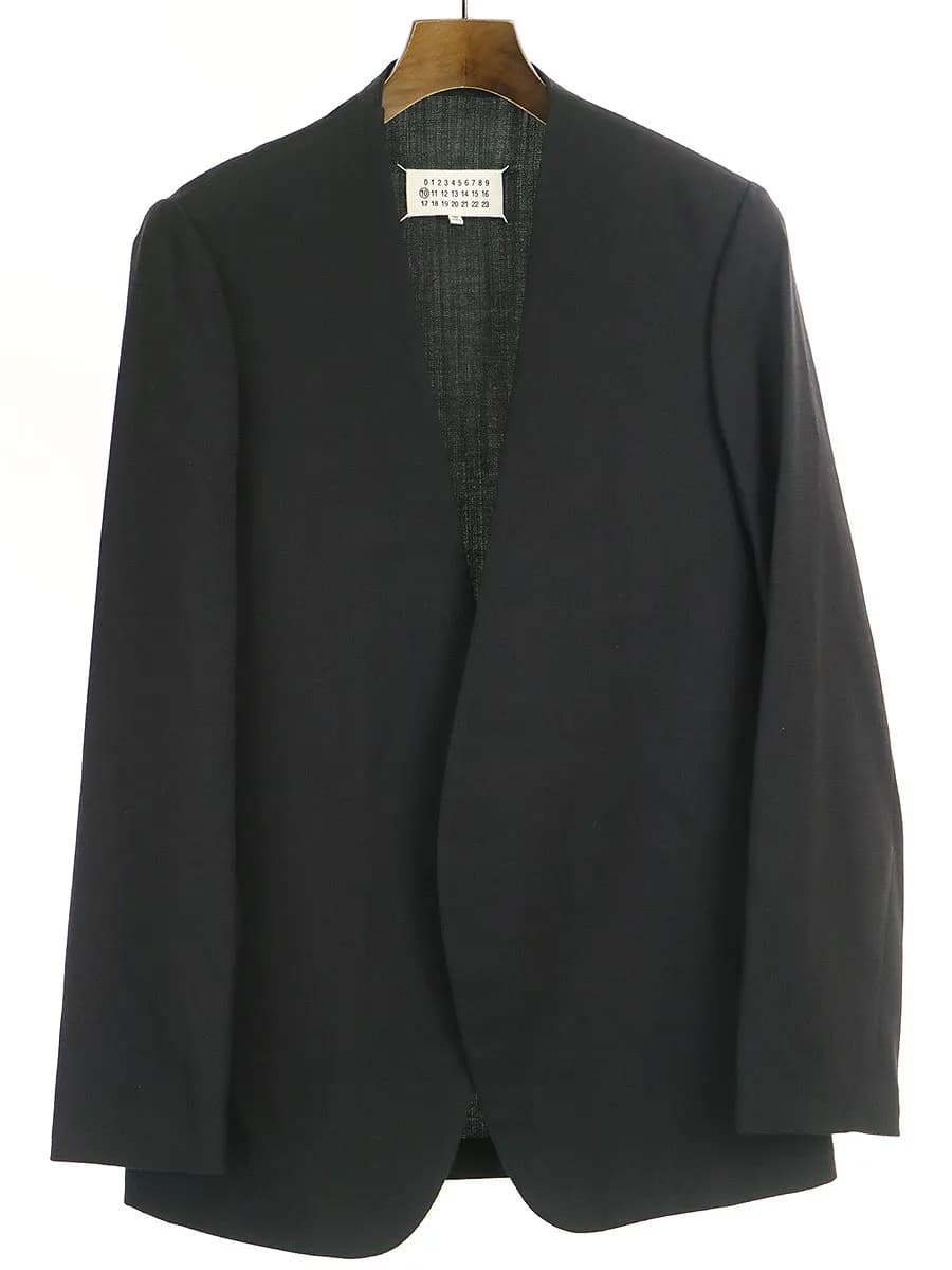 Maison Margiela メゾンマルタンマルジェラ10 16SS サマーウールカラーレスジャケット ノーカラージャケット