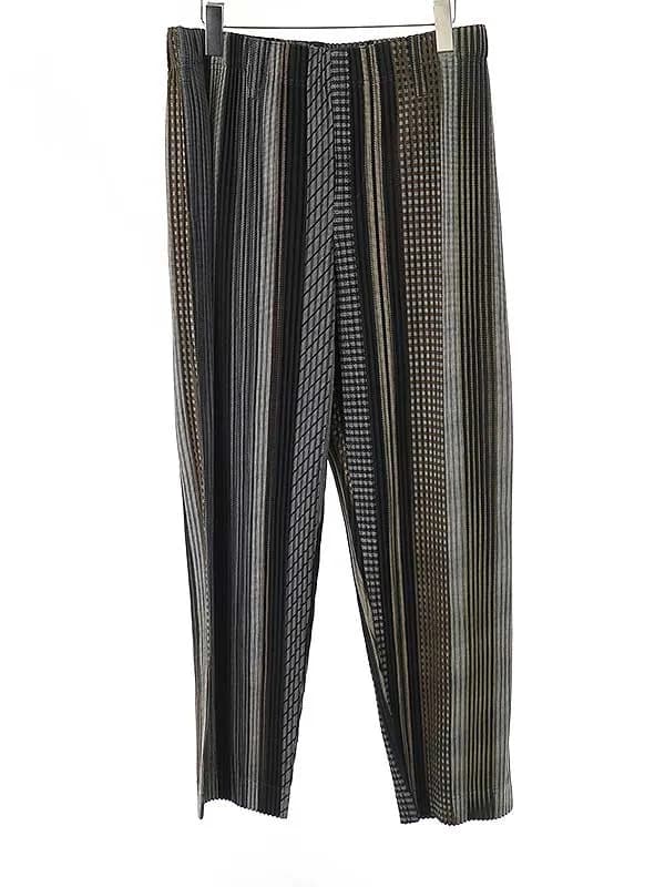 ISSEY MIYAKE オム プリッセ イッセイ ミヤケ 21AW WOVEN STRUCTURE マルチストライププリーツパンツ