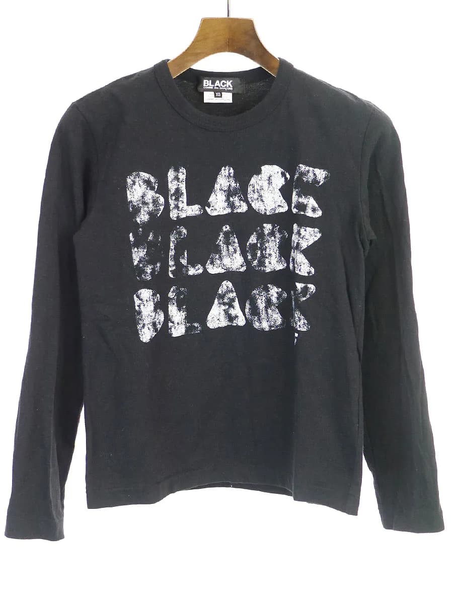 COMME des GARCONS ブラック コムデギャルソン 18AW ロゴプリントロングスリーブカットソー
