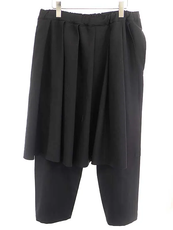 COMME des GARCONS ブラック コムデギャルソン 19AW ポリエステルレイヤードパンツ