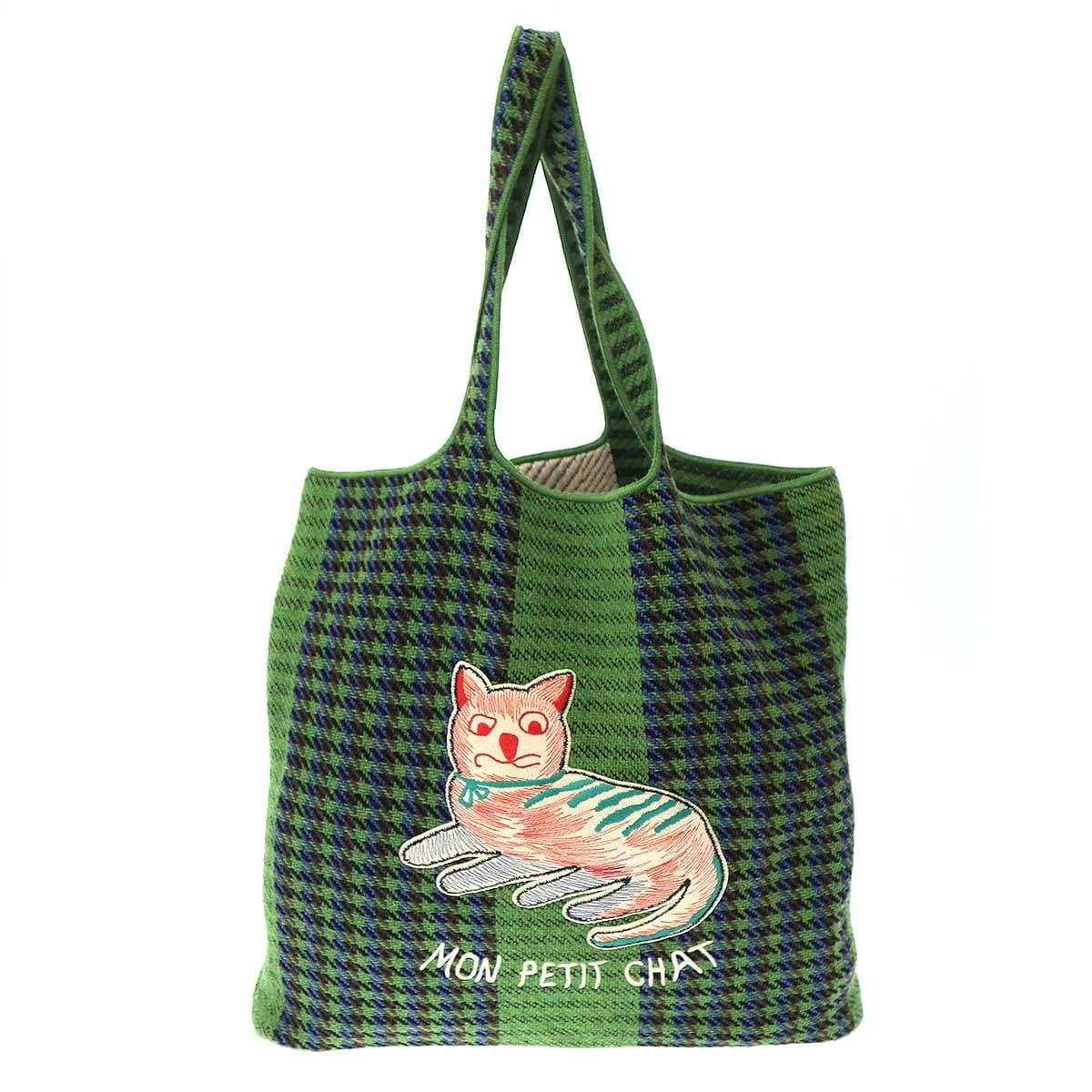 GUCCI グッチ MON PETIT CHAT ウールニットトートバッグ 633806