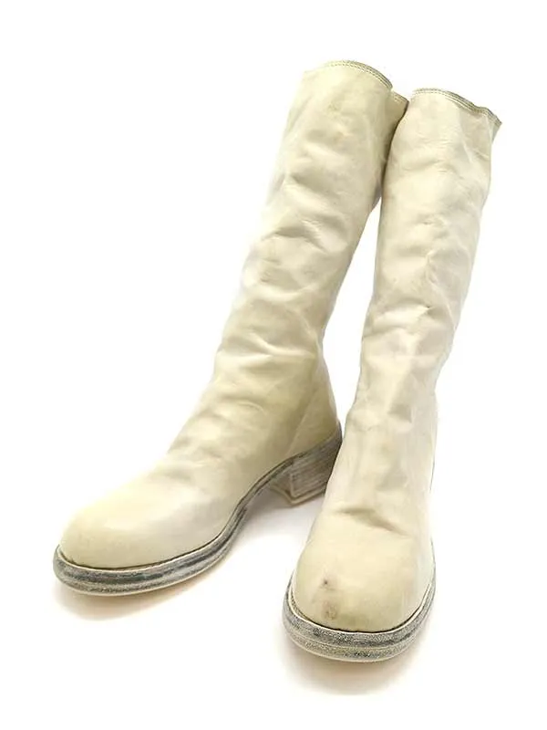 GUIDI グイディ バックジップヒールロングレザーブーツ
