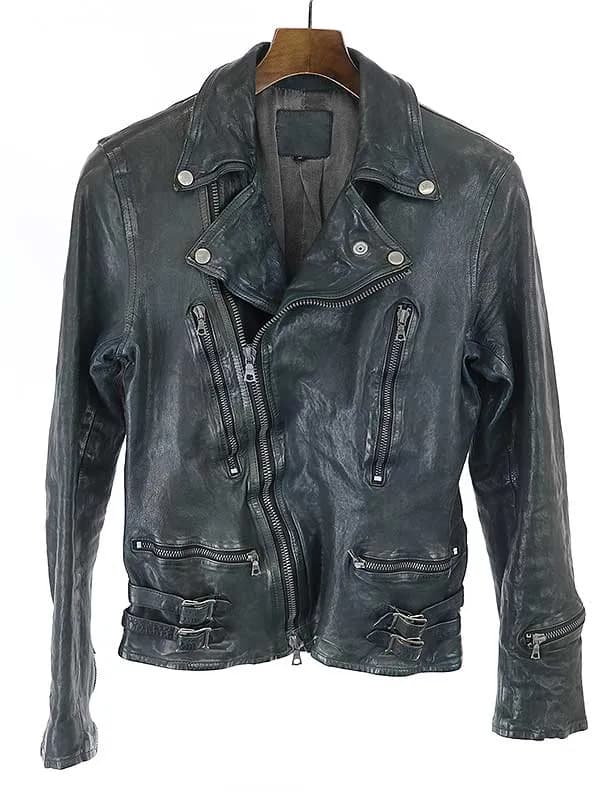 ISAMU KATAYAMA BACKLASH イサムカタヤマ バックラッシュ ROYAL FLASH別注 ドイツカーフ製品染めダブルライダースジャケット R1115-02