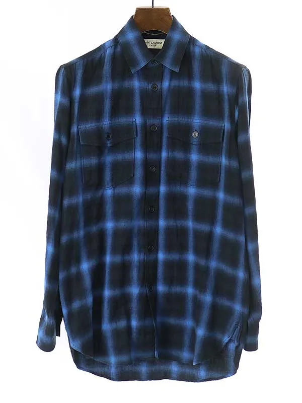SAINT LAURENT サンローラン パリ 15AW オンブレチェックシャツ