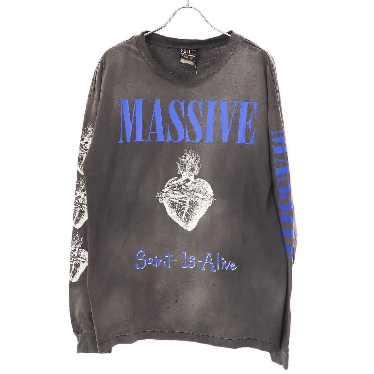 SAINT MICHAEL セントマイケル 23AW L/S TEE / MASSIVE ヴィンテージ加工ロングスリーブカットソー