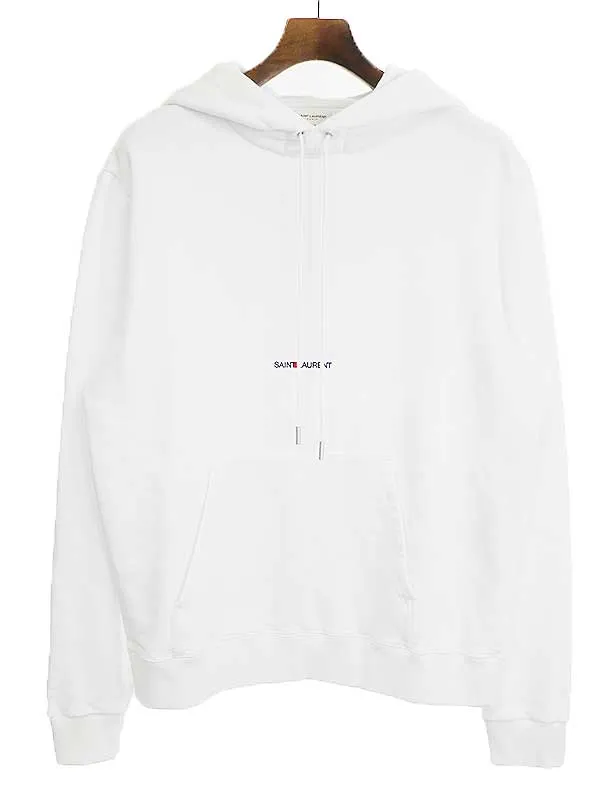 SAINT LAURENT サンローラン パリ シグネチャーロゴプリントクロップパーカー