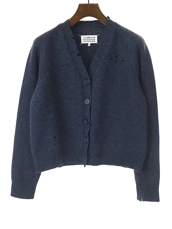 Maison Margiela Maison Margiela メゾンマルジェラ 20AW デストロイウールニットカーディガン