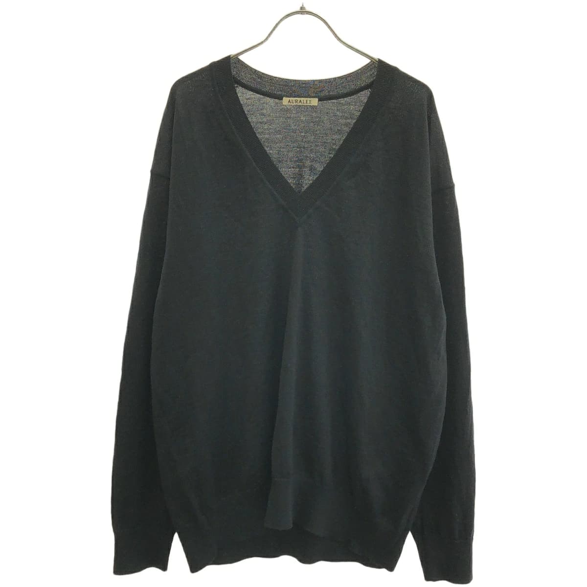 AURALEE オーラリー 21AW SUPER HIGH GAUGE WOOL KNIT スーパーハイゲージVネックニットセーター A21AV02HK