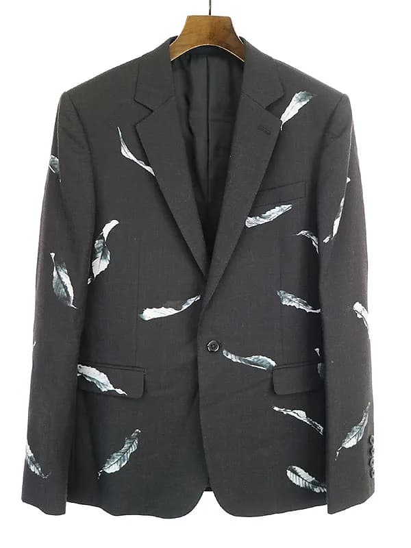 LAD MUSICIAN ラッドミュージシャン 19AW WOOL GABARDINE INKJET FALLEN LEAVES JACKET 1Bジャケット