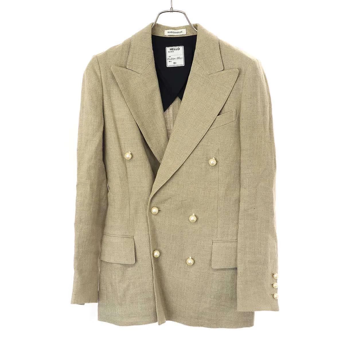 MADISON BLUE マディソンブルー 16SS ピークドラペルリネンパールボタンジャケット