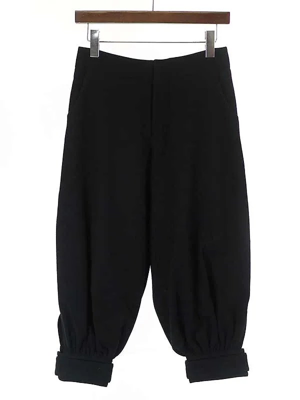Yohji Yamamoto ヨウジヤマモト ファム 04AW ウールフランネル裾ベルトパンツ