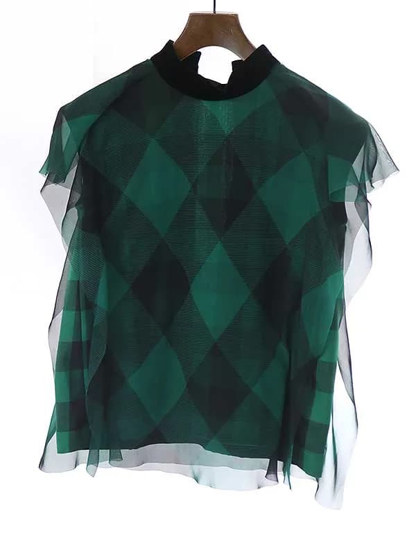 sacai サカイ 22SS バッファローチェックプルオーバーシャツブラウス