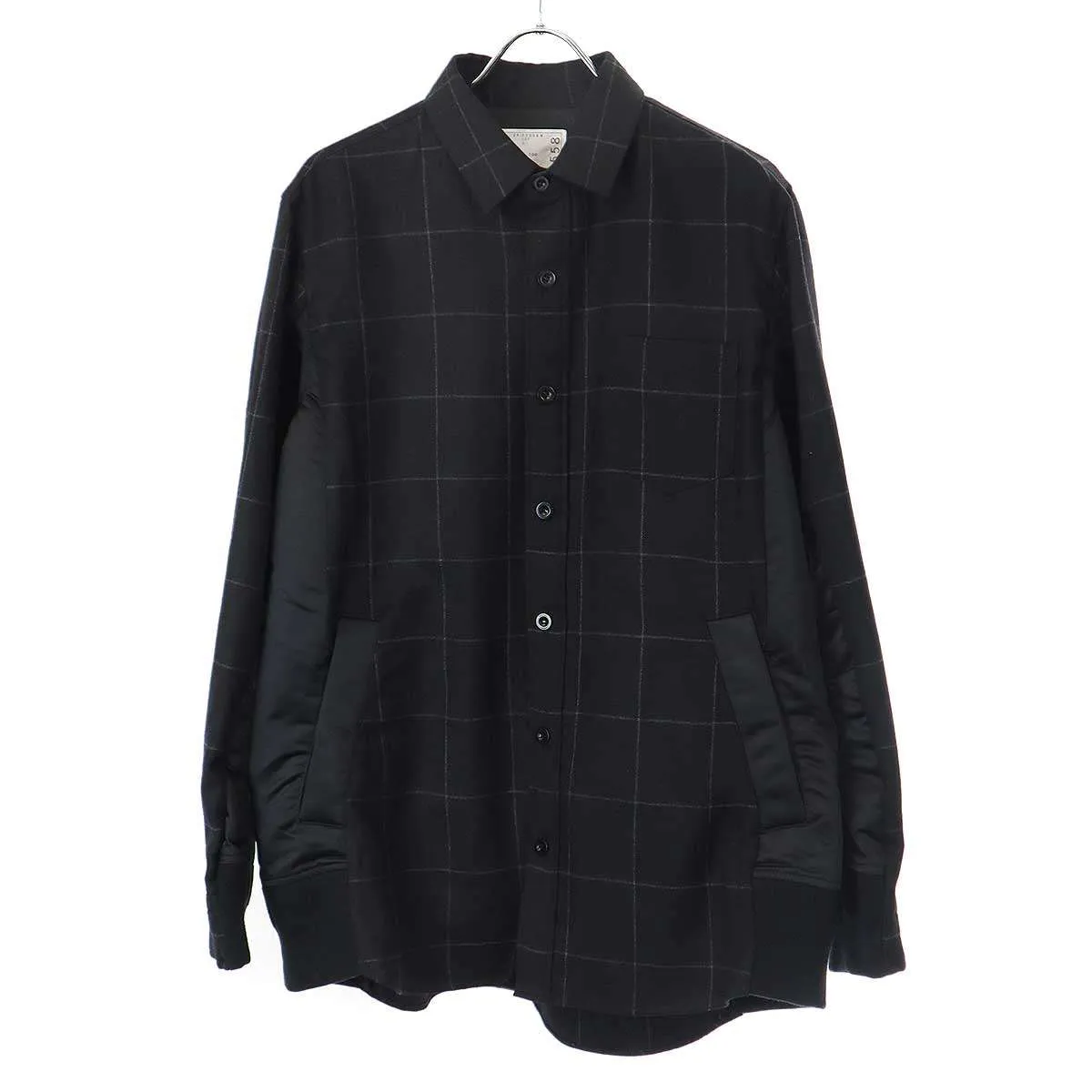 sacai sacai サカイ 24AW Windowpane Shirt ドッキングシャツジャケット