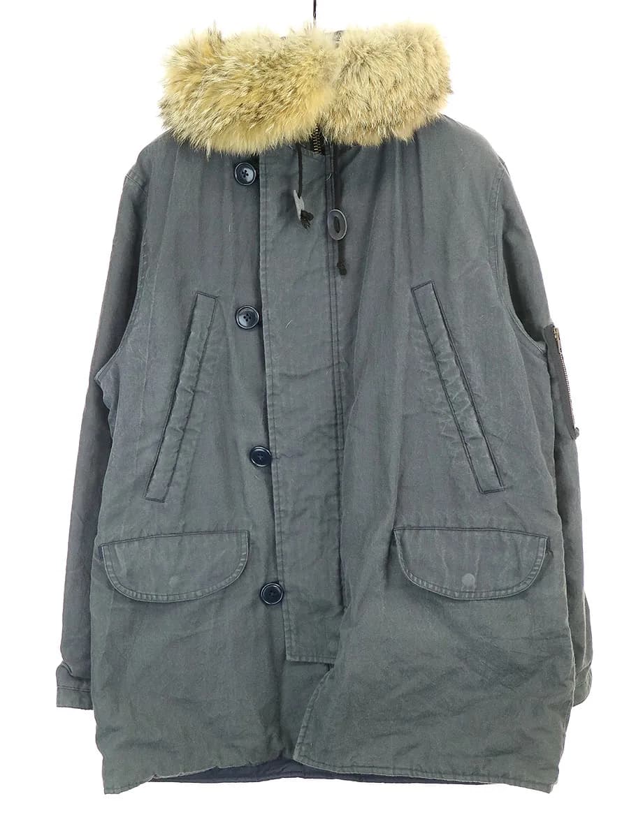 Yohji Yamamoto ヨウジヤマモト プール オム 05AW N-3B 中綿入りコヨーテファーアラミドツイルミリタリーコート