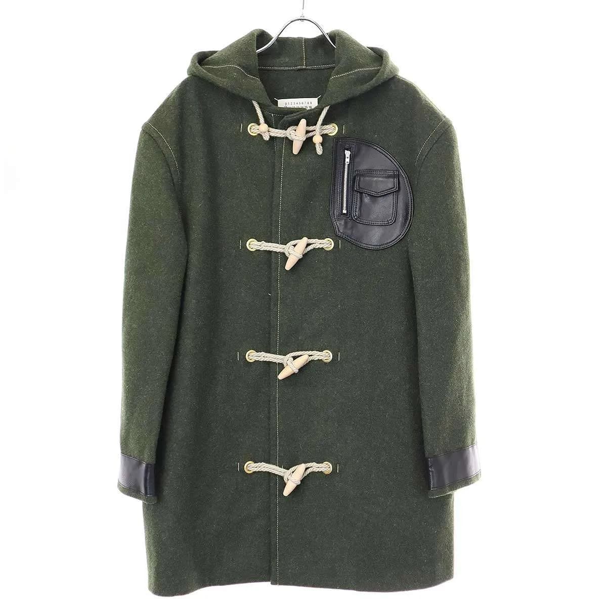 Maison Margiela メゾン マルジェラ 21AW レザーパッチ ウールメルトンダッフルコート S50AM0519 S54176