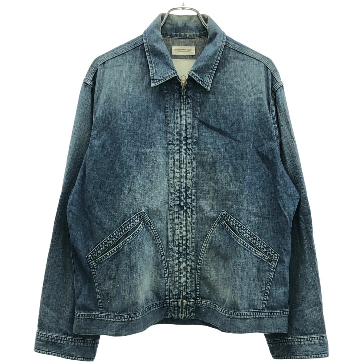 Ron Herman ロンハーマン デニム 23SS One Wash Denim Blouson ペイント加工ジップアップデニムブルゾン