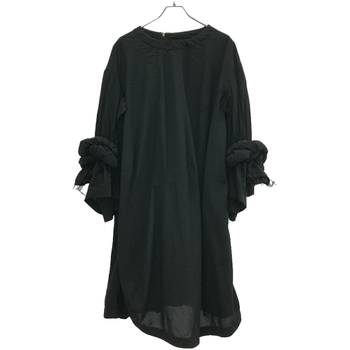 COMME des GARCONS コムデギャルソン 18AW ポリエステル縮絨フリルアームプルオーバーワンピース