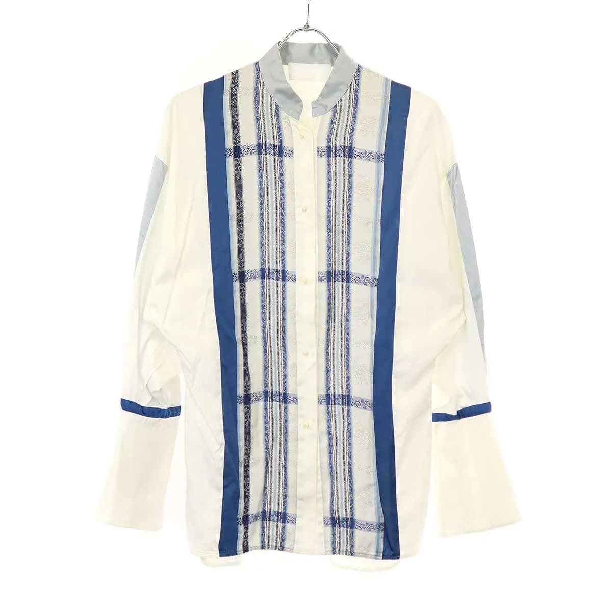 Mame Kurogouchi マメ クロゴウチ 19AW floral stripe jacquard shirt フローラルストライプジャガードシャツ