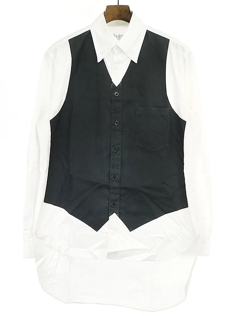 Yohji Yamamoto ヨウジヤマモト プールオム 13AW ジレトロンプルイユロングシャツ