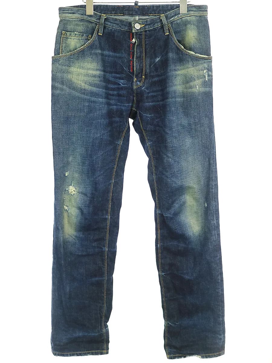 DSQUARED2 ディースクエアード 10SS ワッペン付きダメージデニムパンツ
