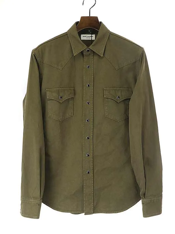 SAINT LAURENT サンローラン パリ 21SS コットンウエスタンシャツ