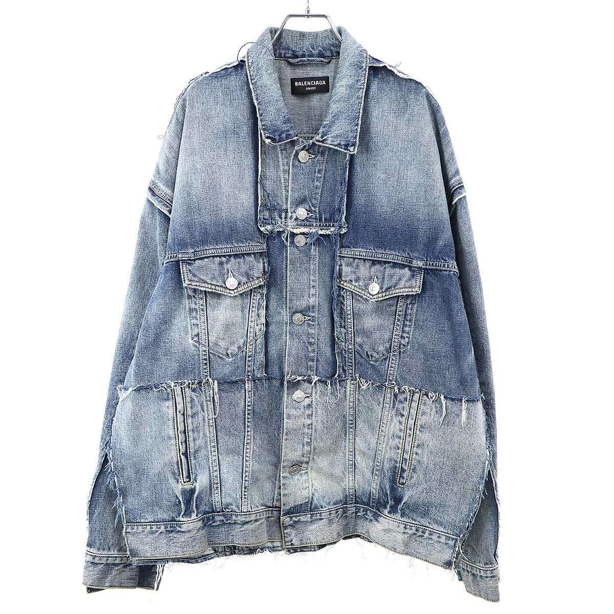 BALENCIAGA バレンシアガ 22SS Oversized Cut-up Denim Jacket オーバーサイズド カットアップ デニムジャケット 697779 TMW26
