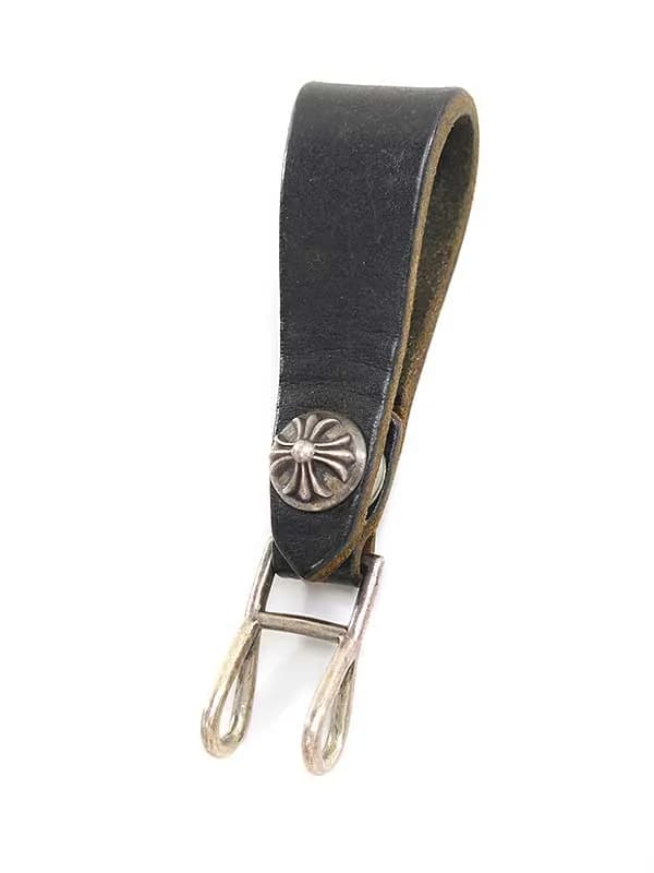 CHROME HEARTS クロムハーツ クロスボールボタンレザーベルトループ