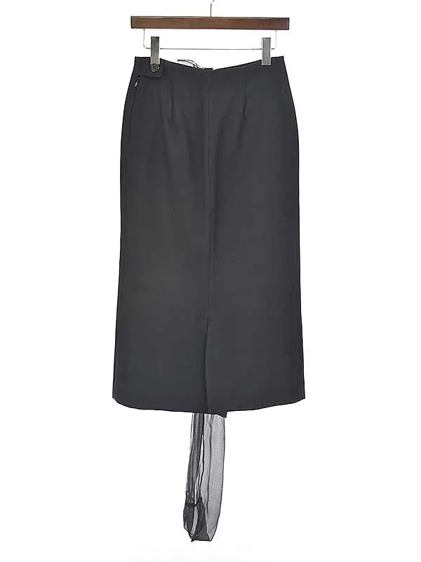 Yohji Yamamoto ヨウジヤマモト ファム 05AW シルクドッキングウールスカート