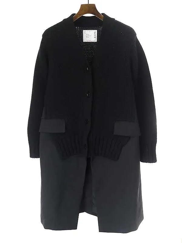 sacai sacai 22AW Suiting x Knit Coat カーディガンドッキングコート ブラック サイズ:1