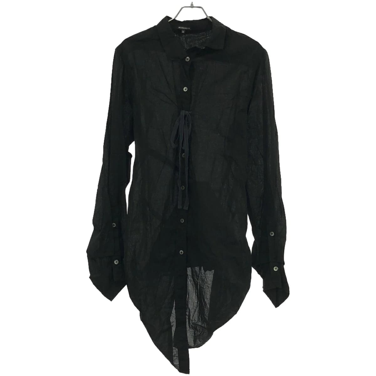 ANN DEMEULEMEESTER アンドゥムルメステール 2007AW ボンテージリボンロングシャツ 352-21-87053