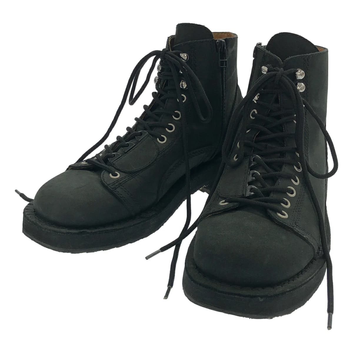 Yohji Yamamoto レギュレーション ヨウジヤマモト メン MAT SMOOTH LEATHER ZIP BIKER BOOTS バイカーブーツ HR-E54-765