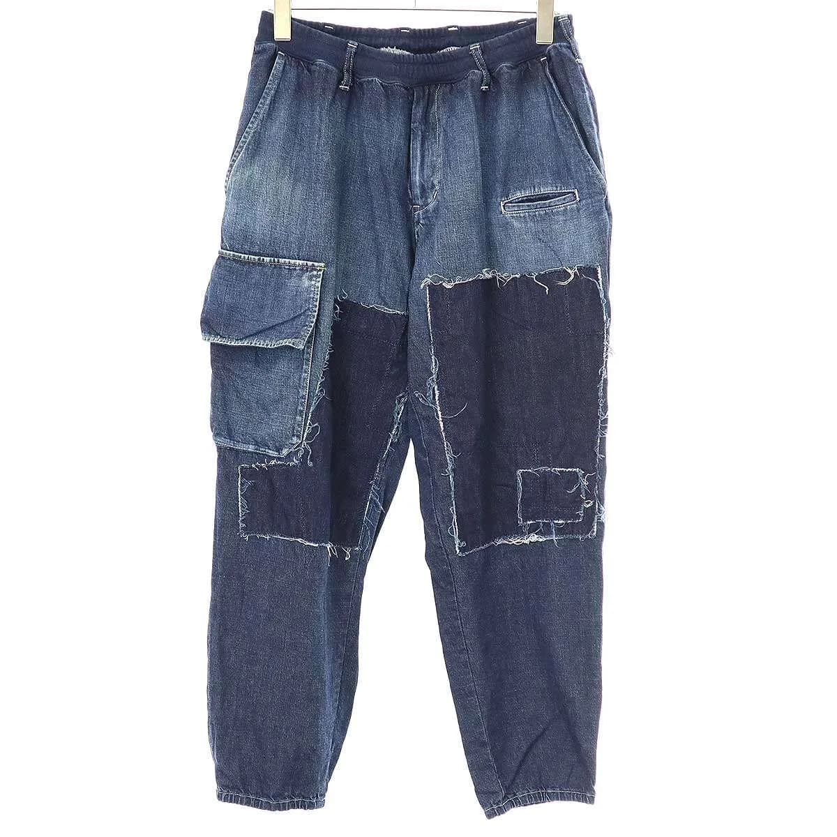 Yohji Yamamoto ヨウジヤマモト プールオム 18SS Spotted Horse パッチワークイージーデニムパンツ