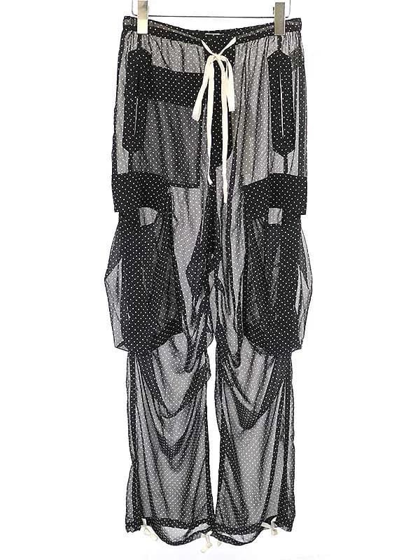 MASU エムエーエスユー SEE THROUGH OVER PANTS ドット柄シースルーカーゴパンツ