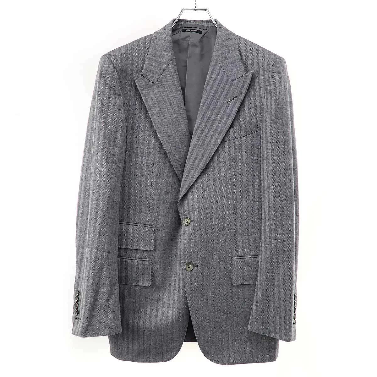 TOM FORD トム フォード ストライプ2Bテーラードジャケット&スラックスパンツ セットアップスーツ 21AL41