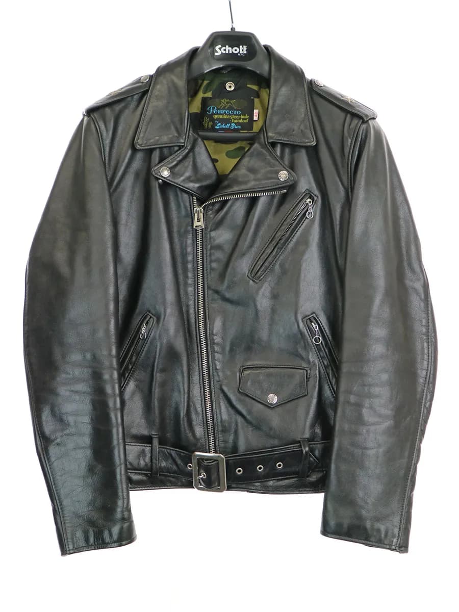 A BATHING APE ア ベイシング エイプ × ショット ONE STAR RIDERS JACKET ワンスターダブルライダースレザージャケット