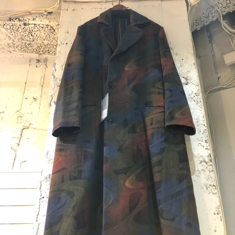 Yohji Yamamoto Yohji Yamamoto POUR HOMME 17AW ウールマーブルロングコート