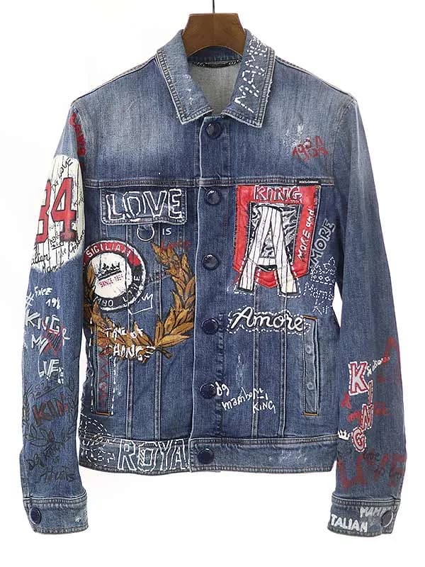 DOLCE&GABBANA ドルチェ&ガッバーナ 21SS DG LOVE KING グラフティペイントデニムジャケット