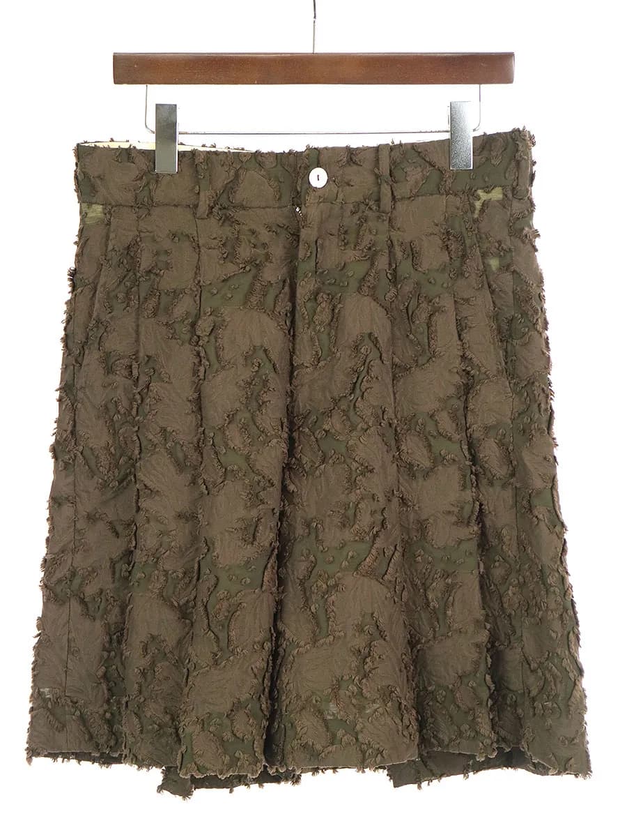 MASU エムエーエスユー 20SS PLEATED SHORTS ジャガードプリーツワイドショートパンツ