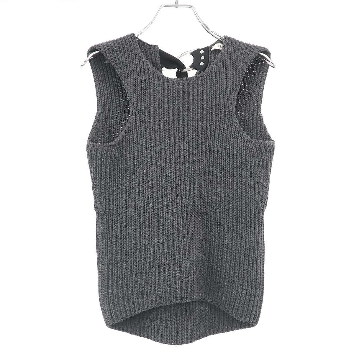 CELINE セリーヌ フィービーファイロ 16SS コットンローゲージリボンニットベスト