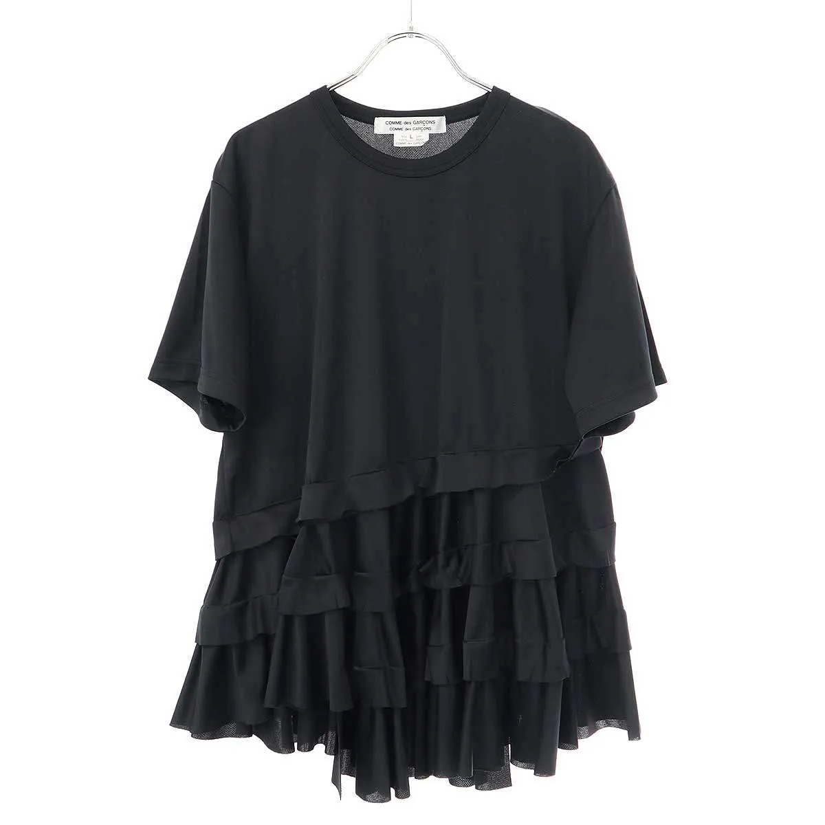 COMME des GARCONS コムデギャルソンコムデギャルソン 25SS アシンメトリーフリルTシャツ