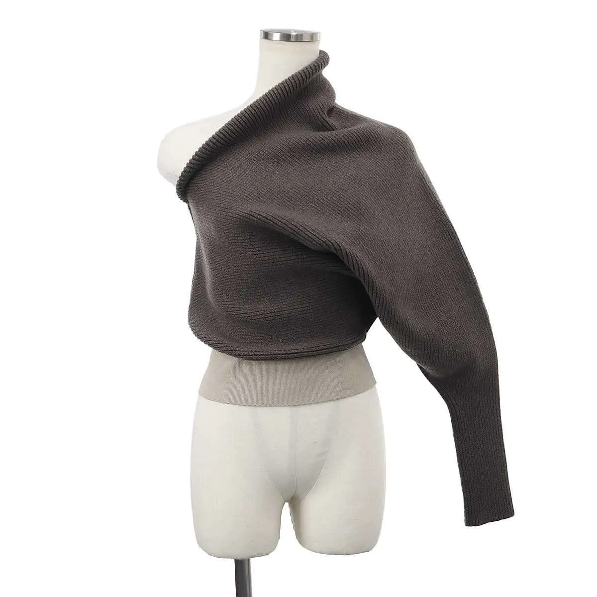 Rick Owens リックオウエンス 23AW One Sleeve Top ワンスリーブニットトップス RO02C1699-KSTWSR