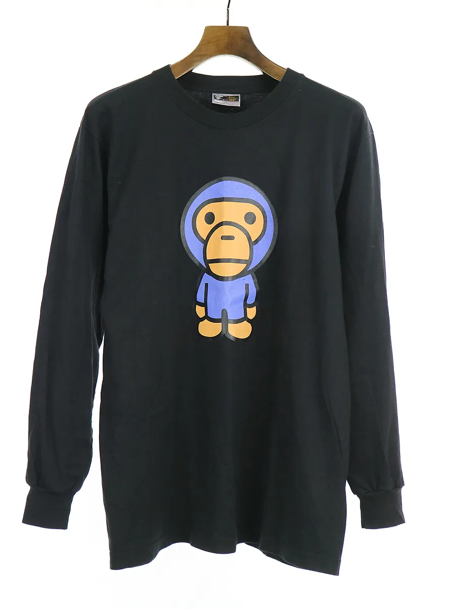 A BATHING APE ア ベイシング エイプ baby milo プリント長袖カットソー