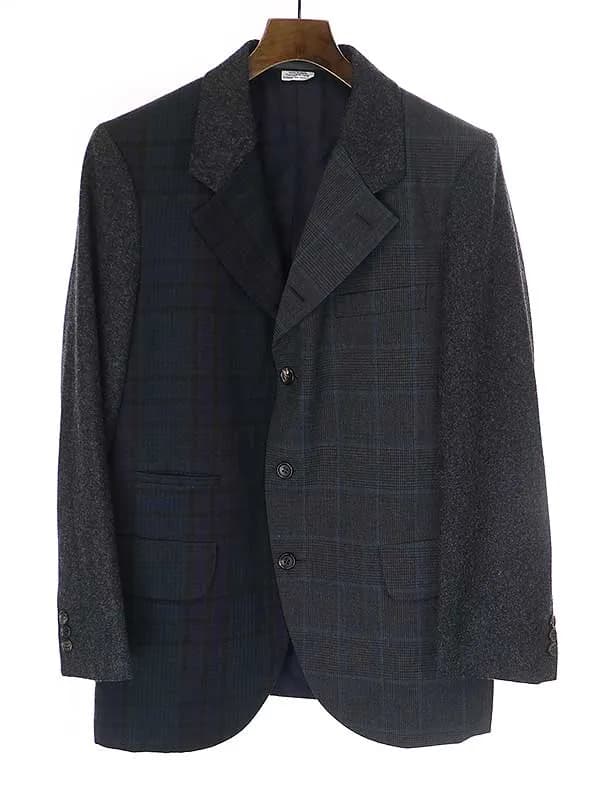 COMME des GARCONS コムデギャルソン オム ドゥ 19AW ミックスチェックパターンウールジャケット