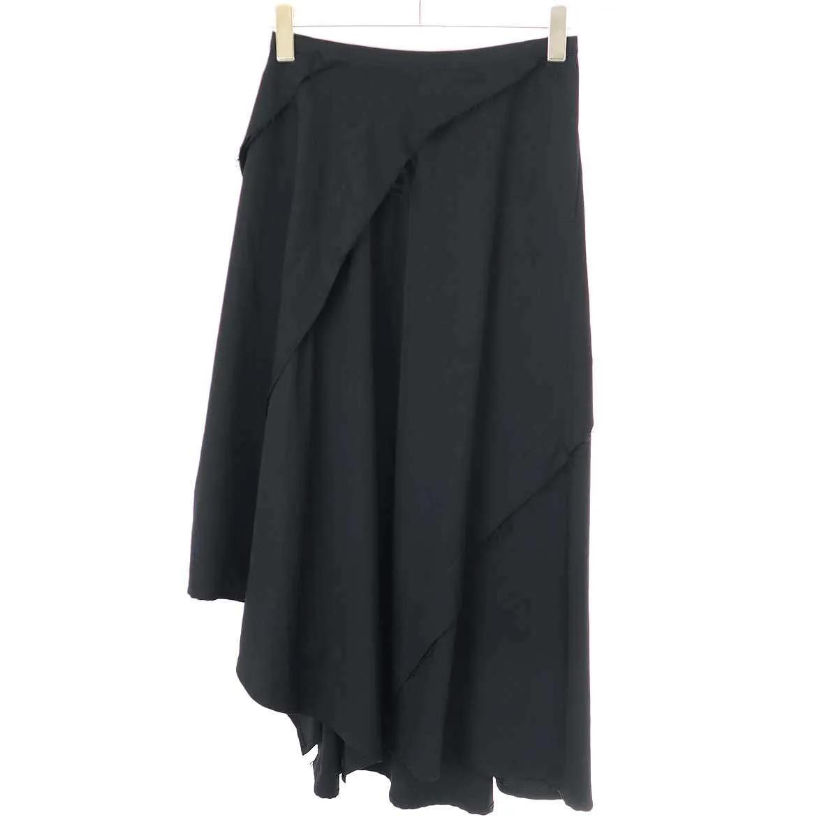 Yohji Yamamoto ヨウジヤマモト ファム 18AW ウールギャバジンアシンメトリースカート FV-S11-100